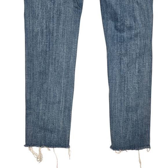 Risen High Rise Jean Size 28 / 7 Distressed Skinny Blue Stretch Denim Holes - Picture 14 of 16